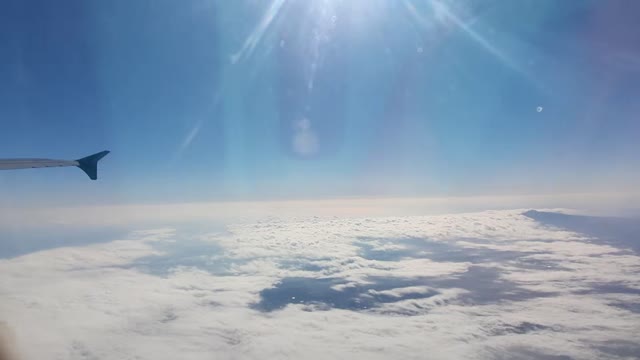 The beautiful sky of Jeju, Korea from the airplane.