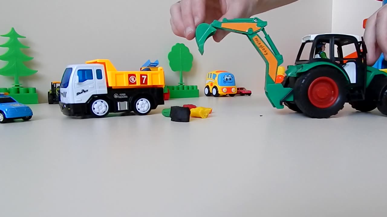 Learn colors for toddlers Car adventures Excavator