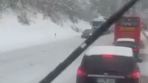 Quattro Pulling a Lorry in Snow