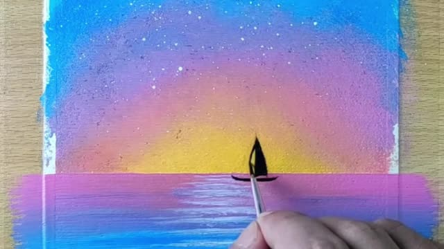 Draw A Small Boat On The Sea