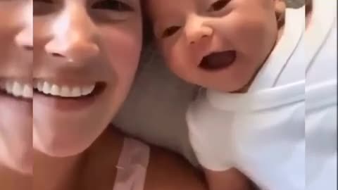 Quite baby and mom smile video funny video cute girl choti baby beutiful smile