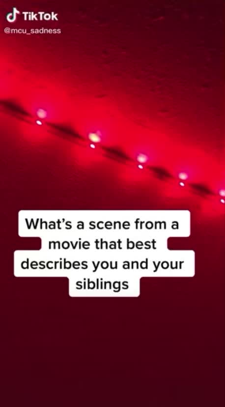A scene form a movie that describes you and your siblings