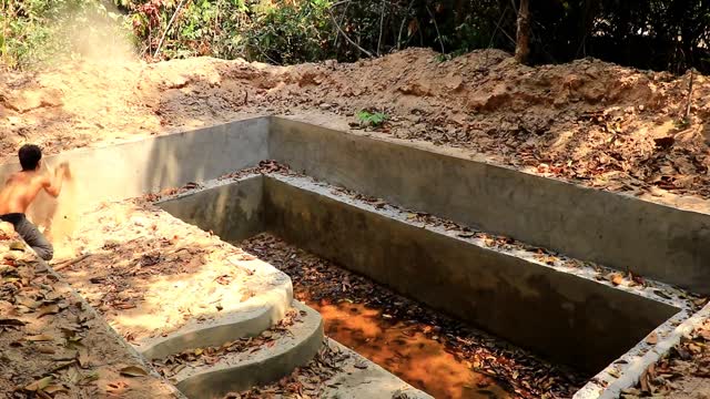 How to build an underground swimming pool with a house