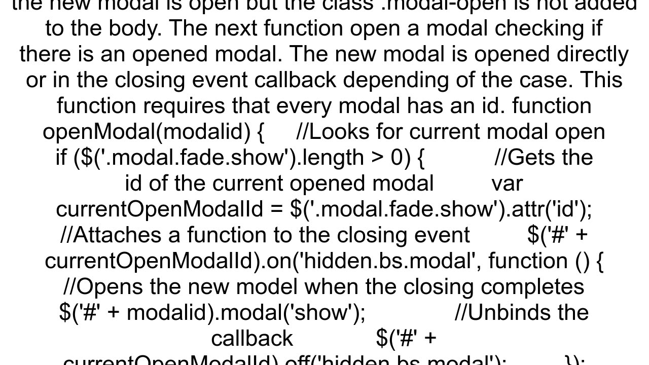 Bootstrap Modal not adding modalopen class to body when triggered via Javascript