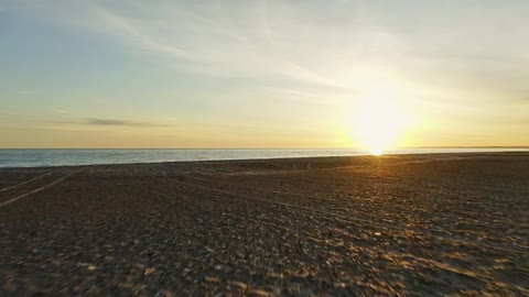 Bright sunrise at the coast