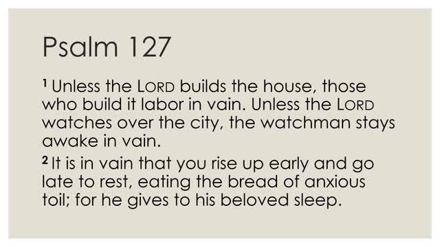 Psalm 127 Daily Devotion