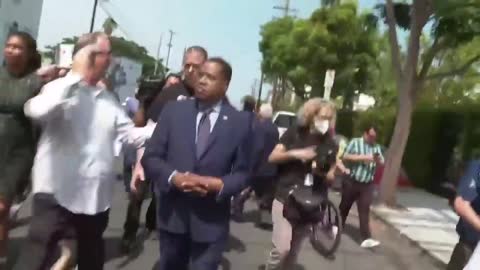 Far Left racists dress like monkeys and attack Larry Elder and his staff