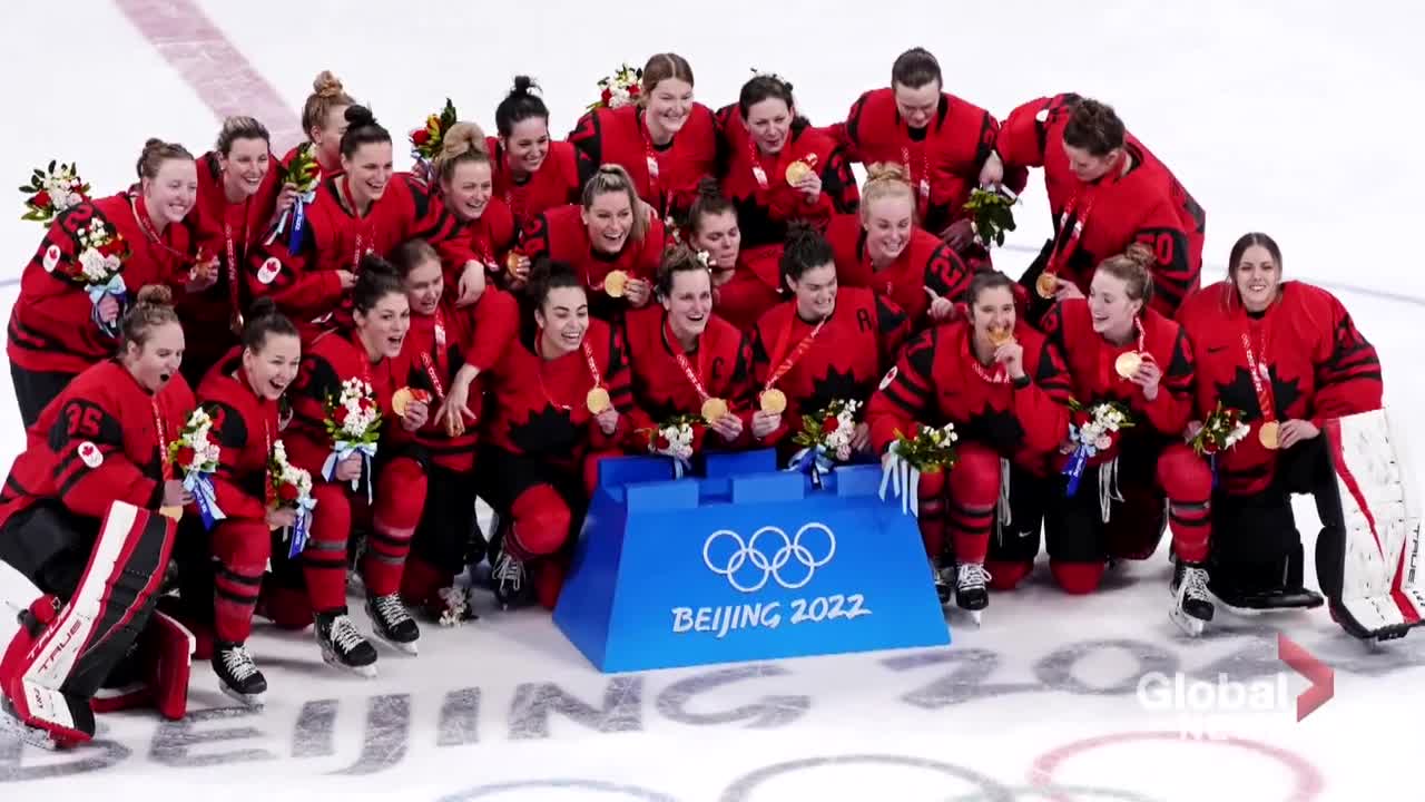 Begging Olympics Canada women hocky team wins