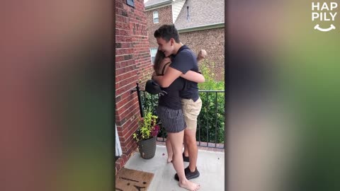 Boy Surprises Childhood Best Friend Dressed As FedEx Driver