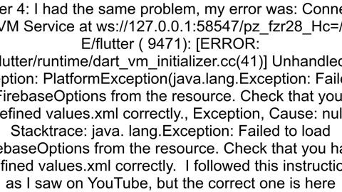 Flutter Firebase initialization problem for Android