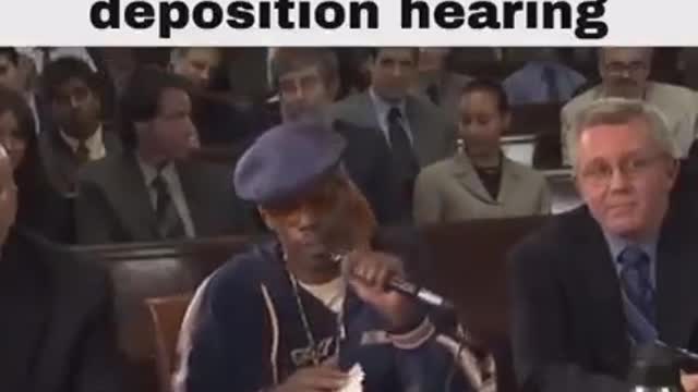 Trump at his deposition hearing..