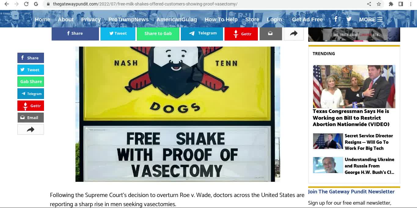 Free Milkshake W/Proof Of Vasec - Oh My 😳