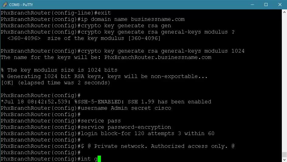 Cisco Basic Router Configuration