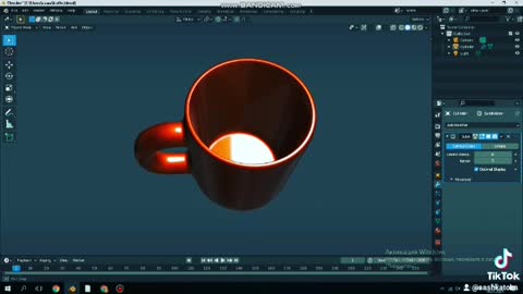 my 3d cup in the blender program. I didn't know that something would work out