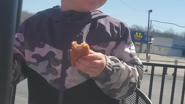 My son leading in song