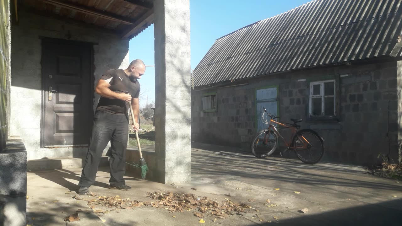 Leaf fall, cleaning the yard