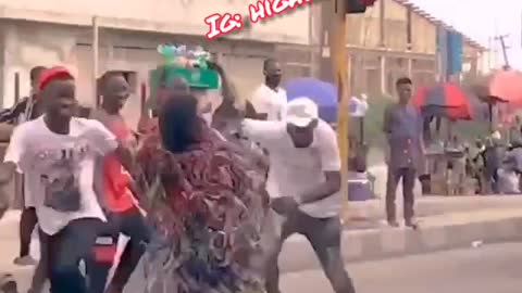 funny crazy dancer in the street