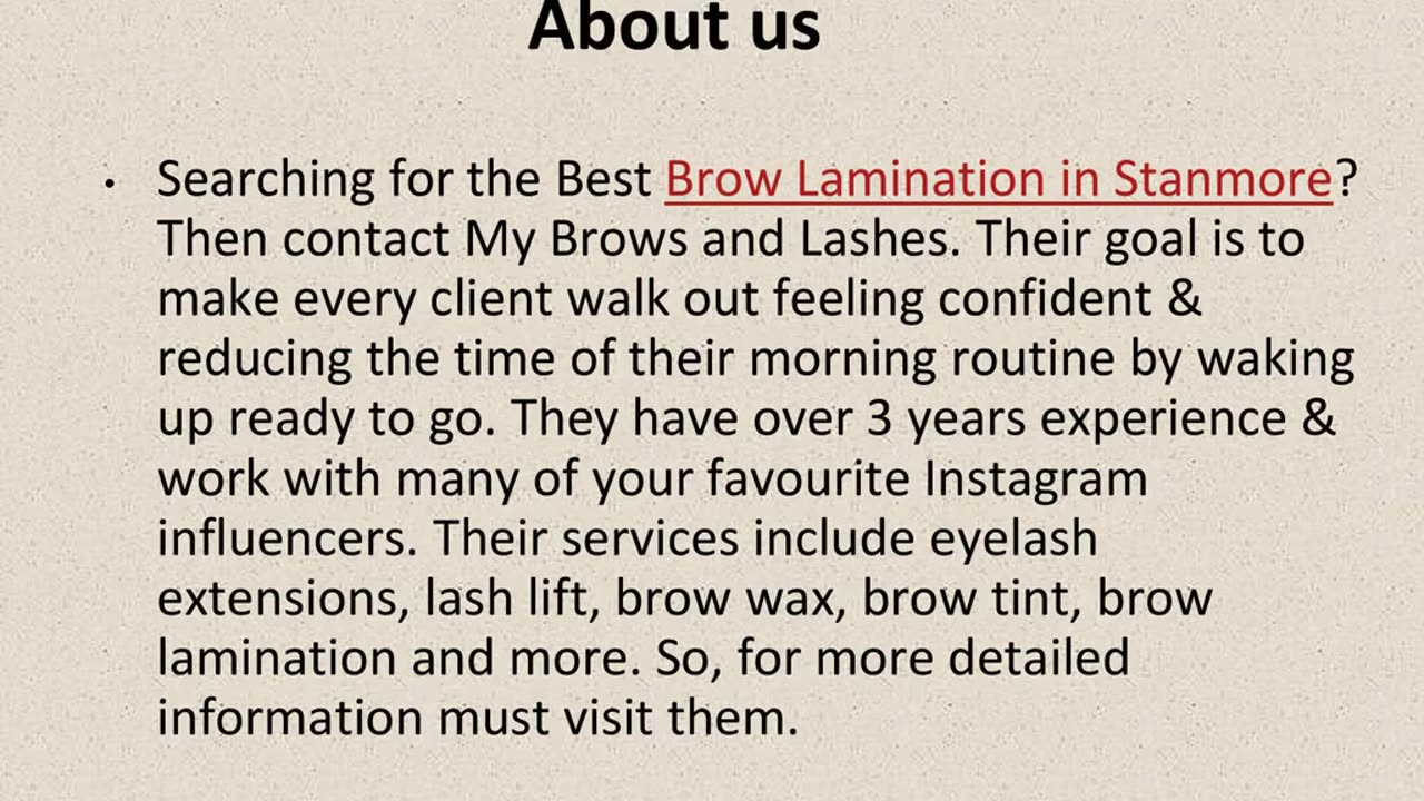 Get The Best Brow Lamination in Stanmore.