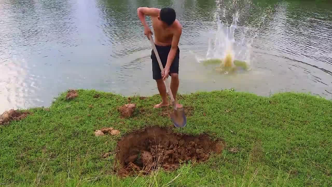 Making Trap To Catch Catfish In The Secret Hole With PVC Pipe & Chicken Eggs-3