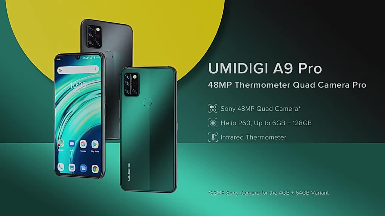 Unlocked UMIDIGI A9 Pro SmartPhone 32 48MP Quad Camera 24MP Selfie Camera 4GB 64GB 6GB 128GB Helio P