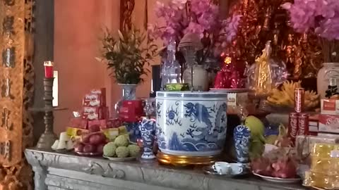 Religious ceremony at an ancient temple in northern Vietnam