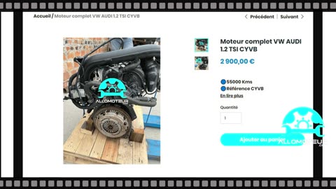 ALLOMOTEUR.COM - Moteur complet VW AUDI 1.2 TSI CYVB