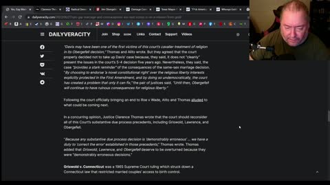 Clearance Thomas wants to overturn gay marriage