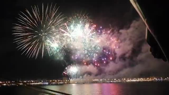 2022 new year fire works at Khor Fakkan, Sharjah UAE