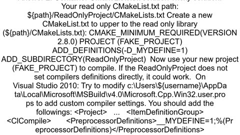 CMake command line for C define