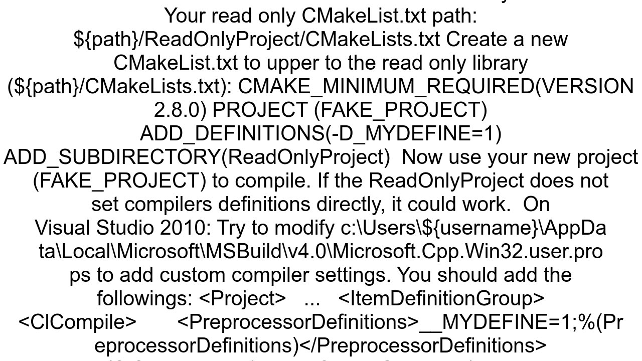 CMake command line for C define