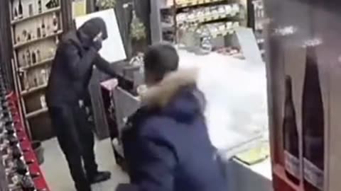 Robber Gets Beaten With A Chair