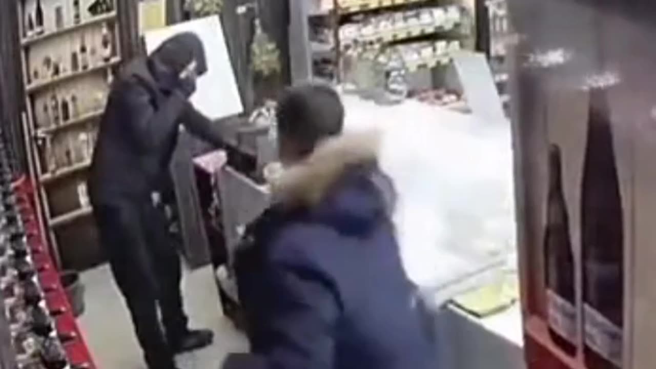 Robber Gets Beaten With A Chair