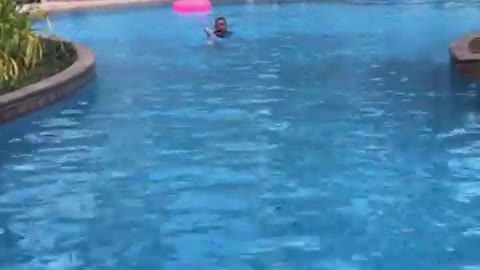 Scarlet Doing his Swimming Lesson