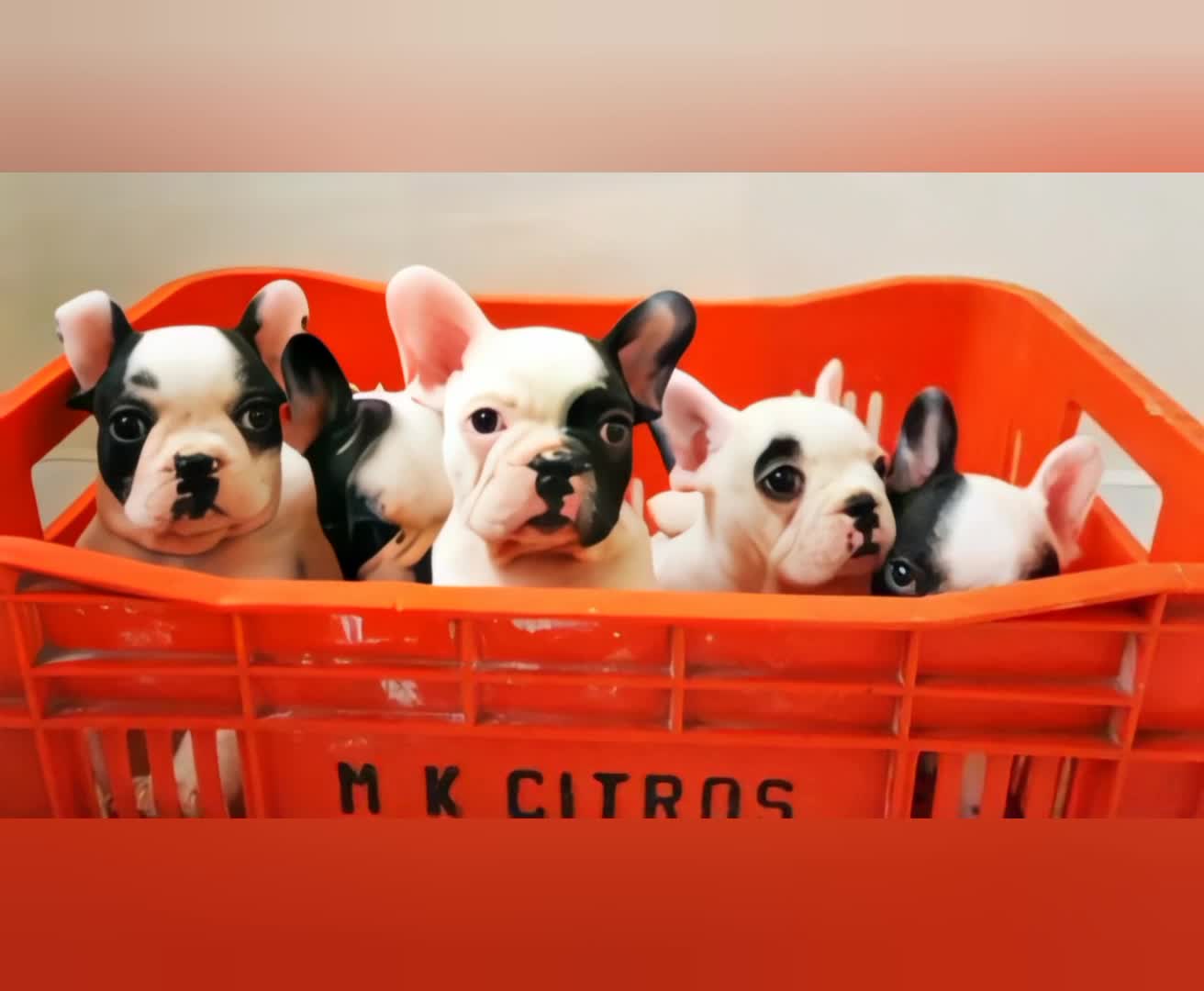 Puppies in a Crate