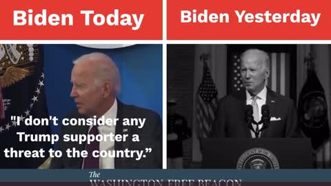 BREAKING: (Oops) I don’t consider any Trump supporter as a threat to the country. ~Joe Biden