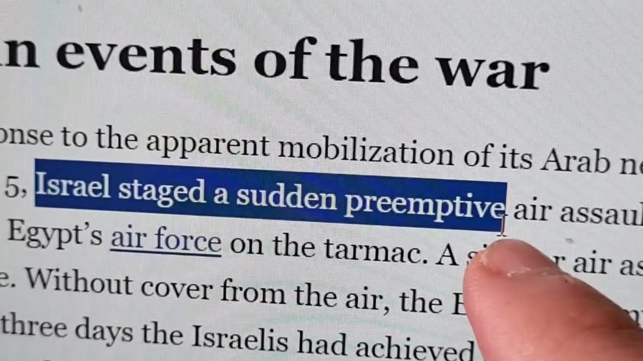 Israel Unbiased history - 6 day war