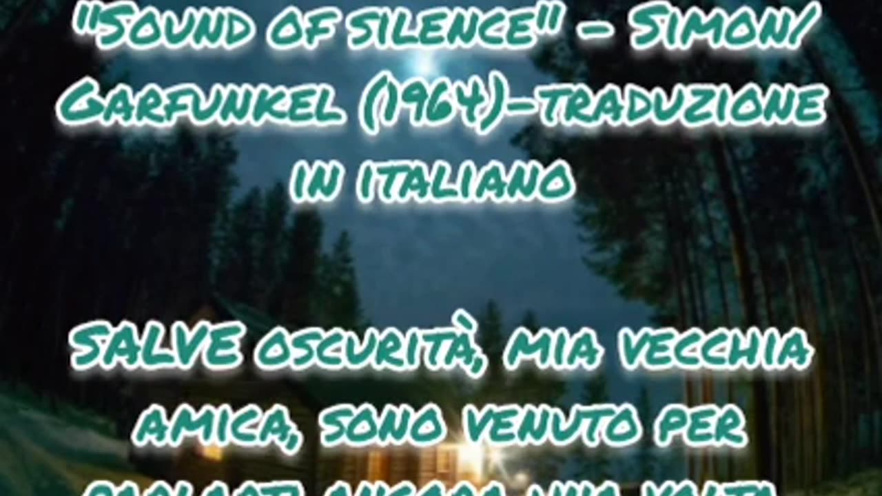 "Sound of silence"-Simon/Garfunkel (1964)-traduzione in italiano