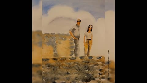 Prince William + Catherine in Belize Watercolor Painting