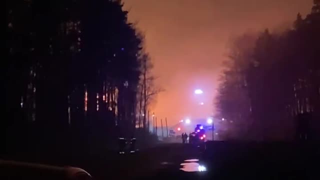 Two large fires in the Bryansk region, 2 hours earlier.