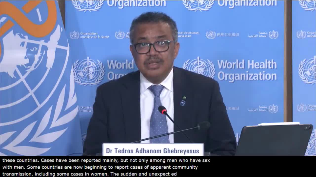 Dr. Tedros: "Monkeypox is now a real risk"