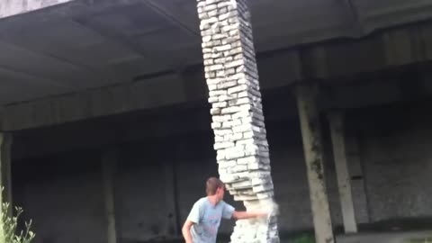 Russian Guy Collapses a Building