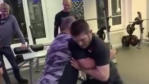 Khabib grapling with his father abdulam ........9.008M
