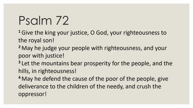 Psalm 72 Devotion