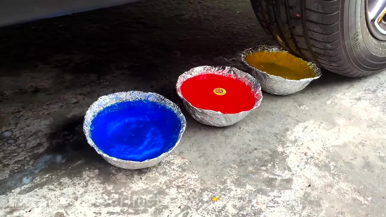 Most satisfying car tire crushing video