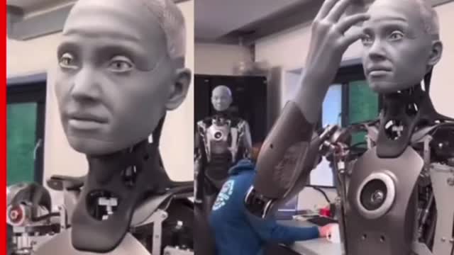 Robot being programmed A.I