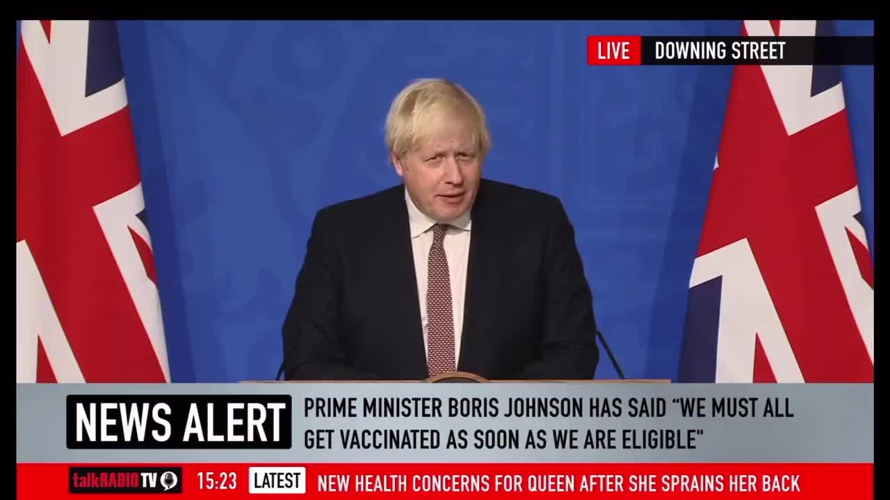 Boris Johnson: We will have to adjust our concept of what a full vaccination is! *see description*