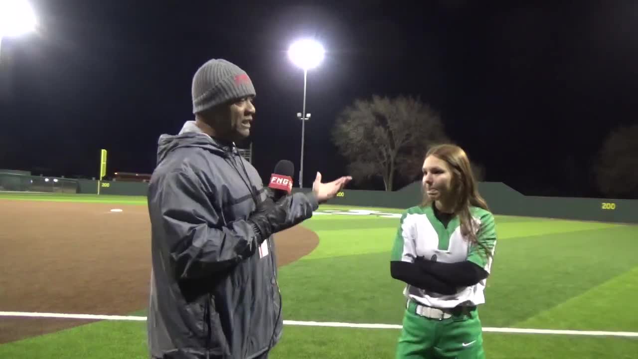 Lake Dallas 2B Abby Kell's triple to start a rally in the 11 inning win vs Denton HS 1-0 in the 11th