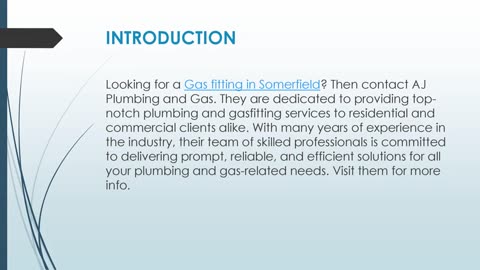 Gas fitting in Somerfield