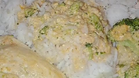 Chicken breast with green Curry and coconut milk in oven