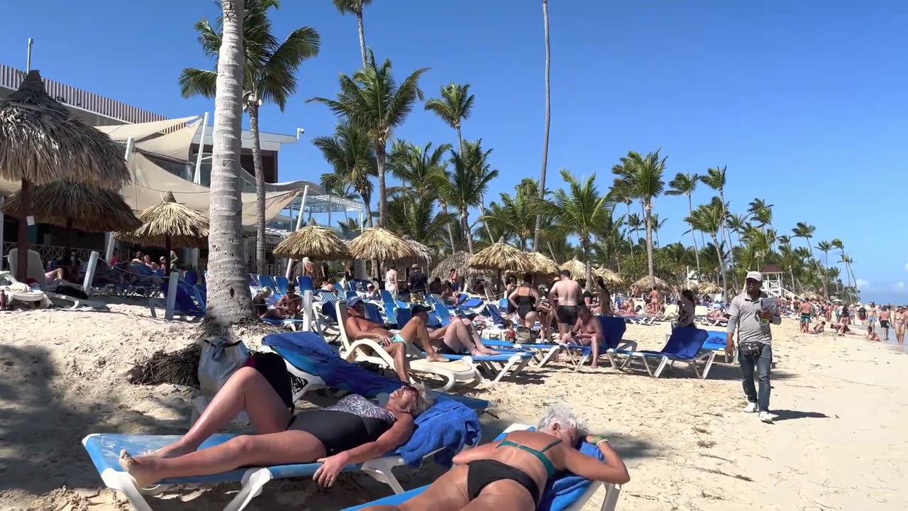 Chilling at the beach Punta Cana beach walk 1080P 🌴